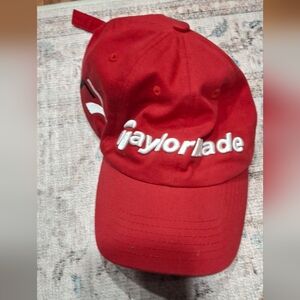 TaylorMade Mens Adjustable Red Golf Cap